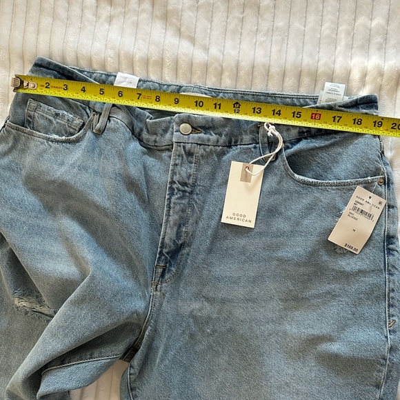 Good American Size 16 Distressed Good Boy Curve Crop Boyfriend Fit Jeans. - Picture 6 of 10